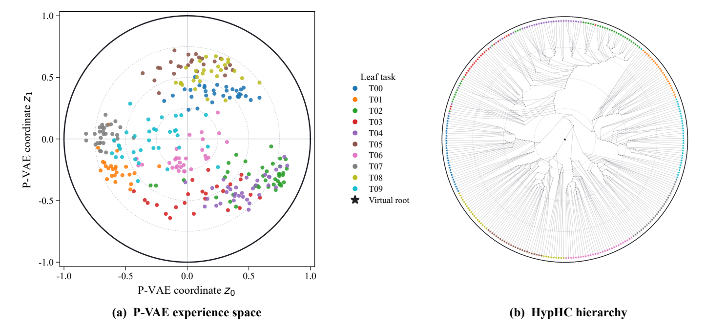 Poincare VAE experience space and HypHC hierarchy